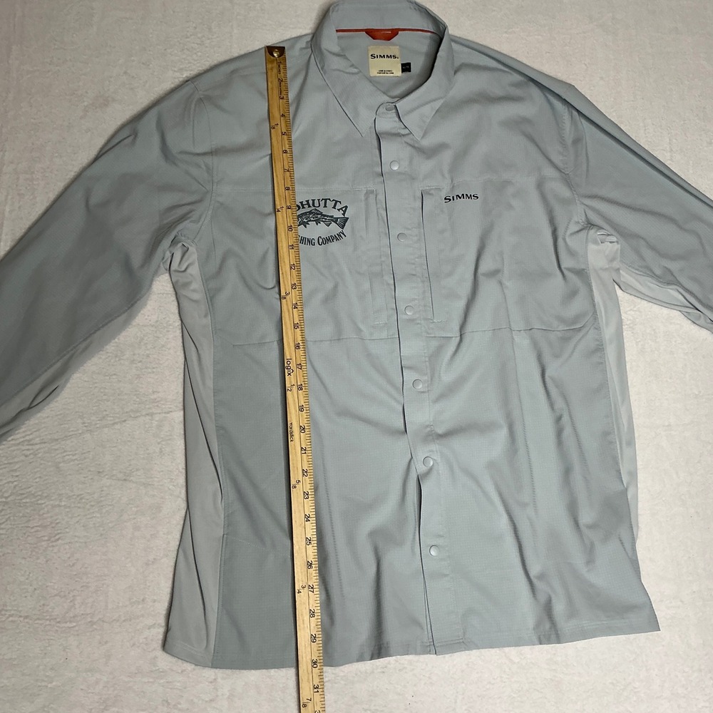 Simms Cohutta Fishing Company Long Sleeve Button Up Shirt Mens XL Gray - Picture 5 of 7